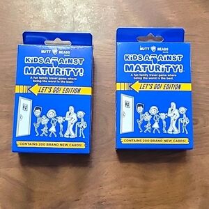 Kids Agains Maturity Card Game‎ Let's Go Edition a fun family travel game